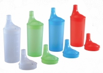 Drinkbekerset met lange tuitdeksels - transparant PR65666