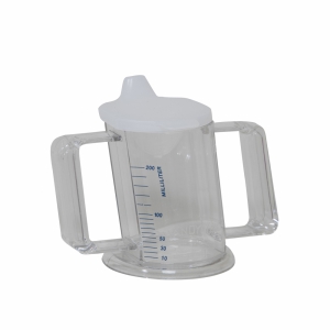 HandyCup met deksel - transparant met maatvoering PR65646-M
