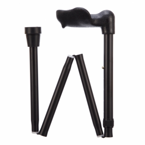 Opvouwbare wandelstok anatomisch - zwart rechts PR30107F-BK